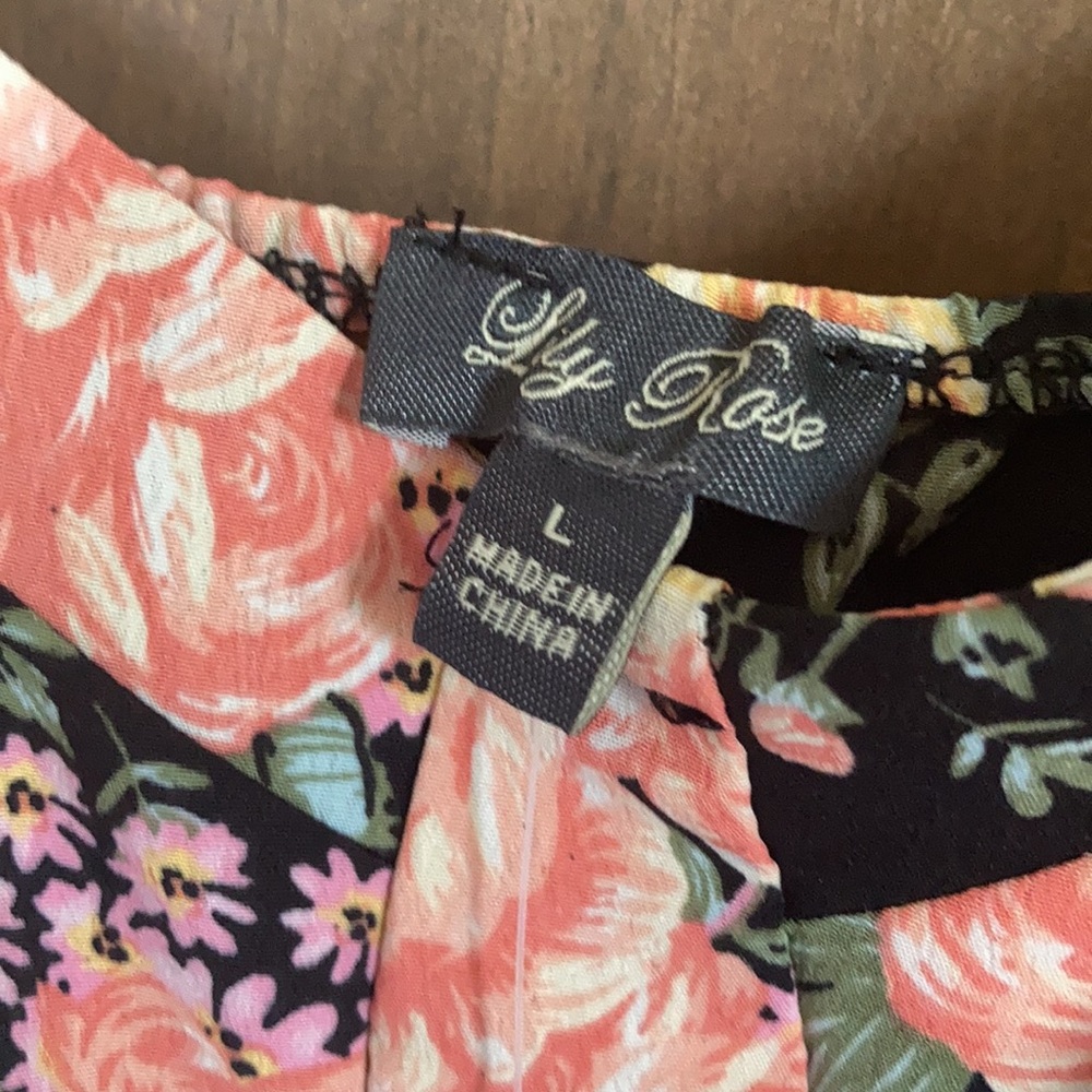 Lily Rose floral print dress lightweight padded bust  boho L juniors - Picture 16 of 17